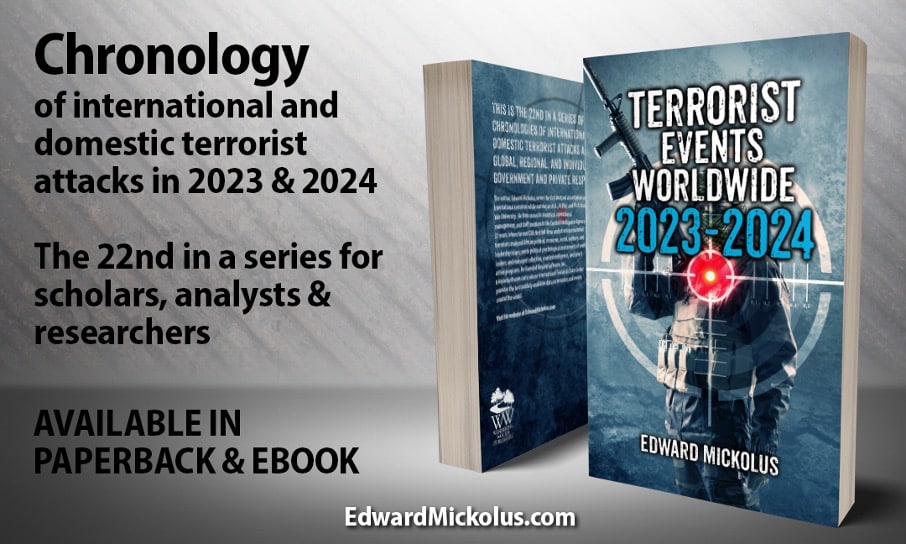 Edward Mickolus and international terrorism in 2023–2024. New data. Edward Mickolus and international terrorism in 2023–2024. New data.