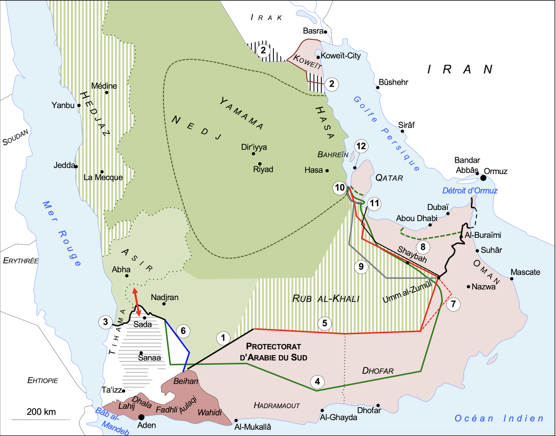<i class='fa fa-lock' aria-hidden='true'></i> Péninsule arabique : des frontières conflictuelles <i class='fa fa-lock' aria-hidden='true'></i> Péninsule arabique : des frontières conflictuelles