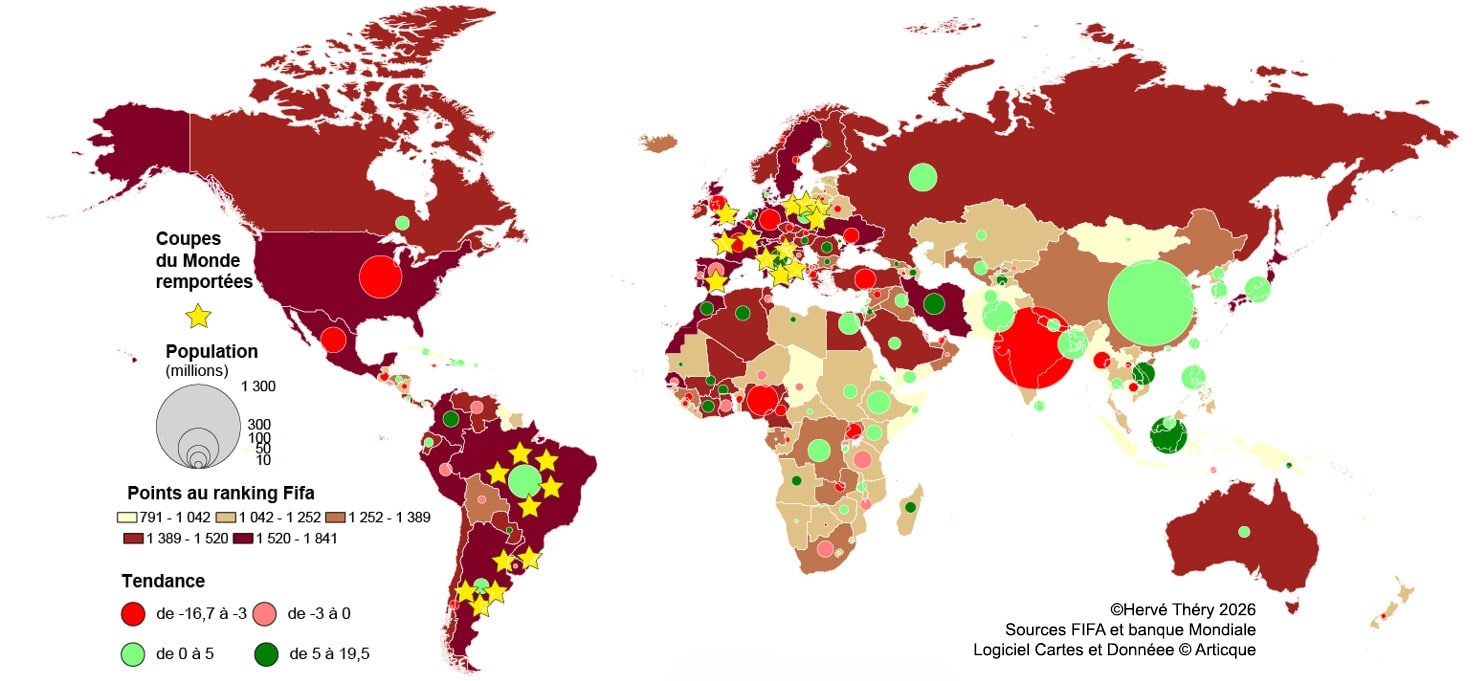 Football : une géographie mondiale concentrée Football : une géographie mondiale concentrée